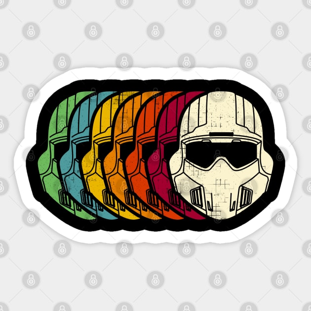 Retro Helldivers Helmet Sticker by vanzone